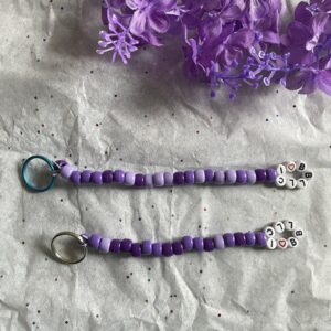 Two I <3 BBLLC Keychains - one silver loop, one blue loop